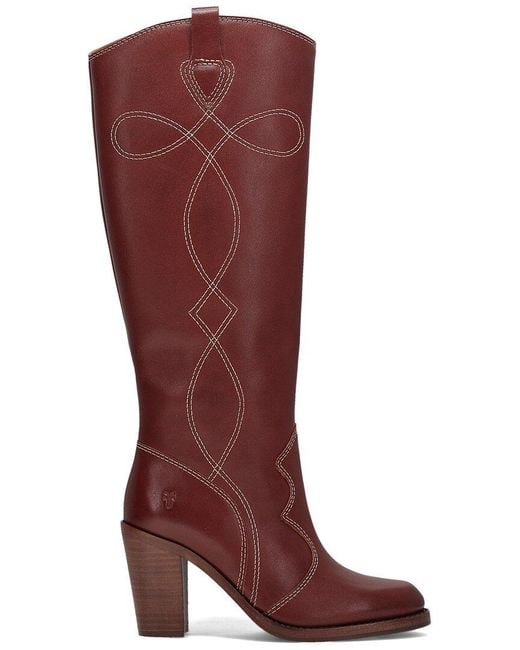Frye Red Corinne Tall Leather Boot
