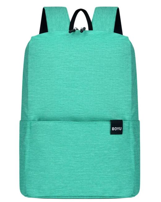 TRUEDAMES Green Solid Color Nylon Backpack Bag
