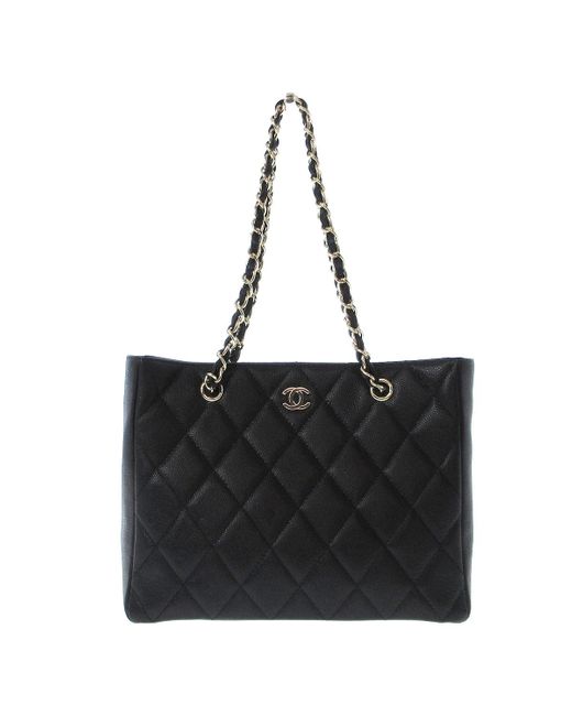 Chanel Black Matelassé Leather Tote Bag (pre-owned)