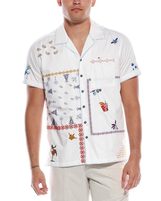 Robert Graham White Fortuna Classic Fit Woven Shirt for men