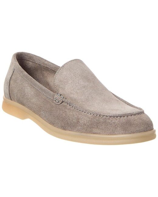M by Bruno Magli Gray Primo Suede Loafer for men