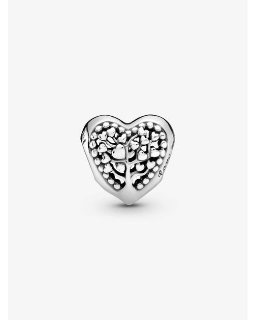 Pandora White Family Tree Heart Charm