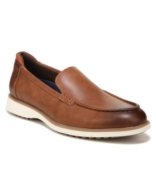 Dr. Scholls Brown Synce Up Moc Faux Leather Round Toe Loafers for men