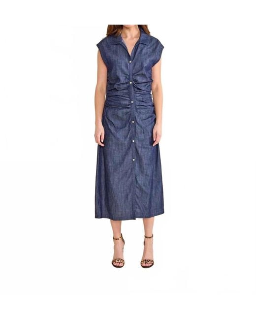S'Edge Blue Layna Button Down Dress