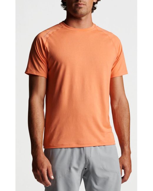 Peter Millar Orange Aurora Performance T-shirt for men