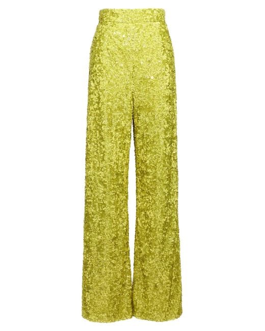 Ermanno Scervino Yellow Polyamide Fla Pants