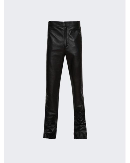 Off-White c/o Virgil Abloh Black Belted Leather Super Skinny Pants for men