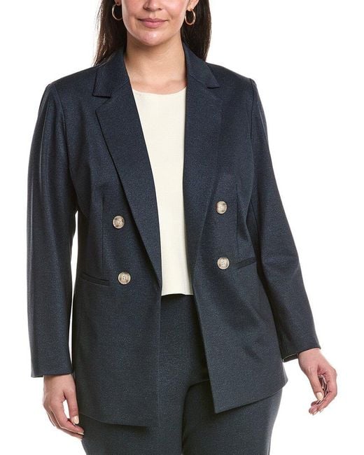 Anne Klein Black Plus Notch Collar Blazer