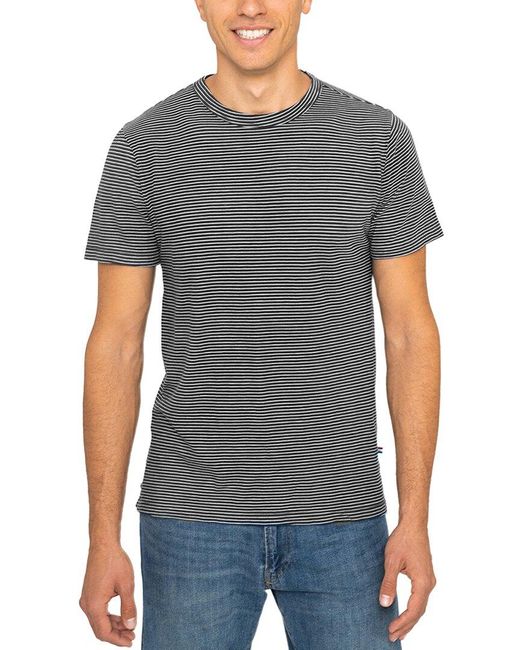 Sol Angeles Gray Stripe Slit Crew T-shirt for men