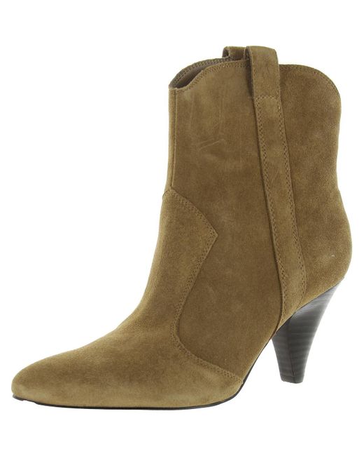 Marc Fisher Green Carissa Suede Pull On Ankle Boots