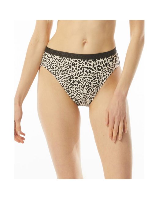 MICHAEL Michael Kors Natural Animal Print Bikini Swim Bottom Separates