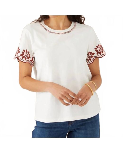 Alivia Gray Embroidered Classic Tee