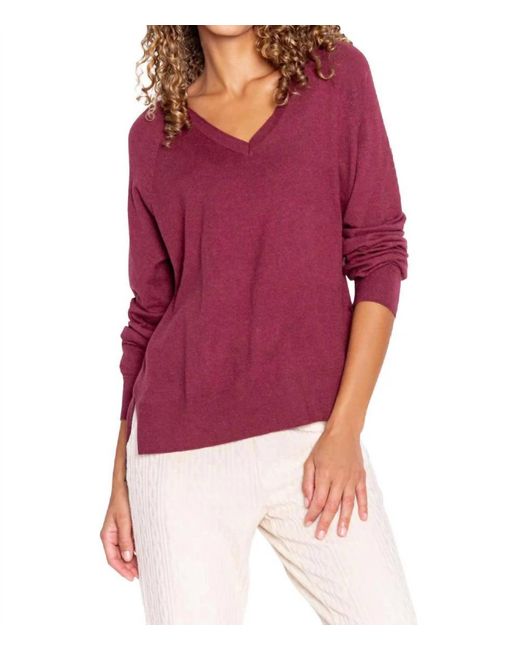 Pj Salvage Red Slounge Garden Long Sleeve Top