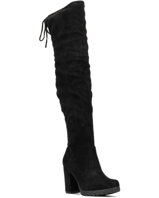 New York & Company Black Adora Faux Suede Over-the-knee Boots
