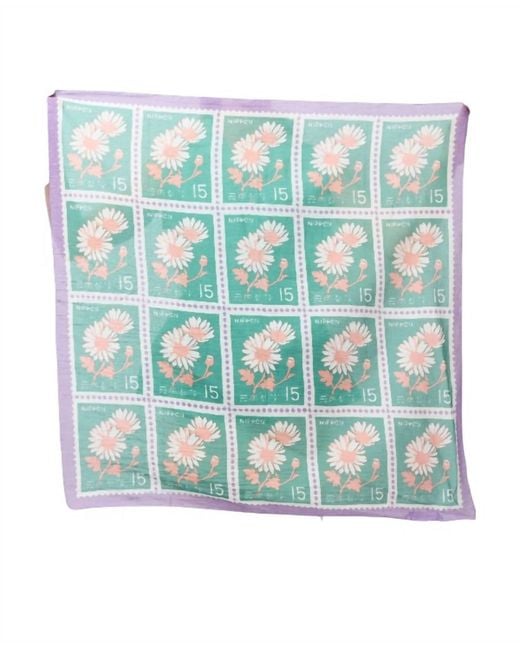 Epice Blue Flower Stamp Scarf