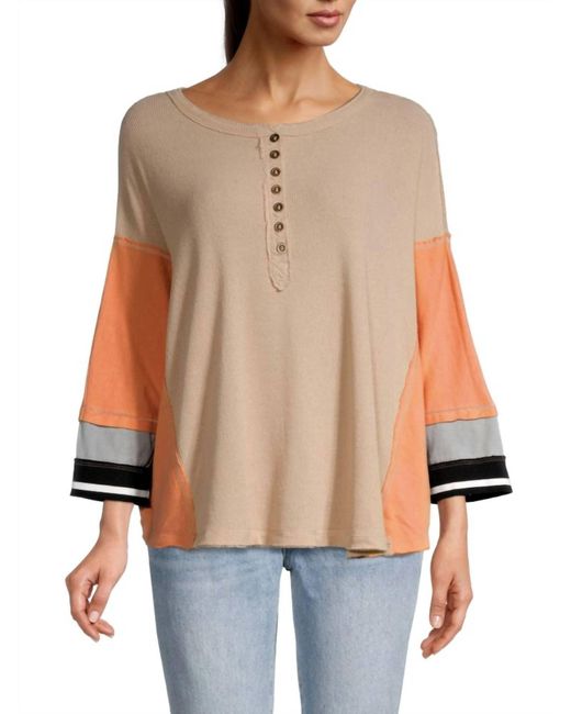 Free People Natural Just Tip It Henley Top