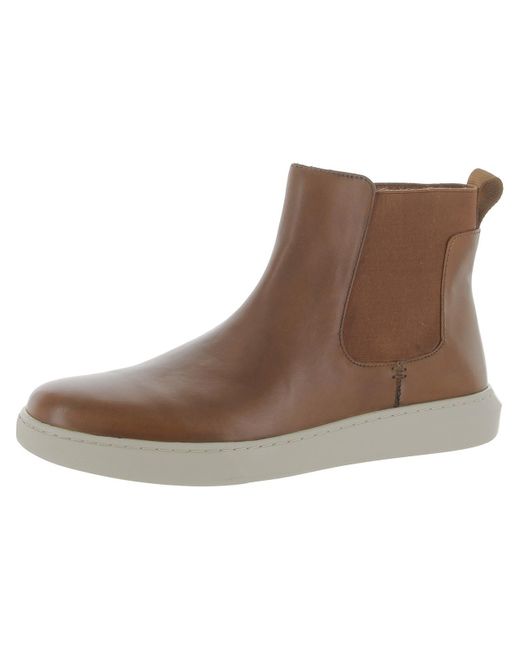 Kenneth Cole Brown Liam Leather Pull On Chelsea Boots for men