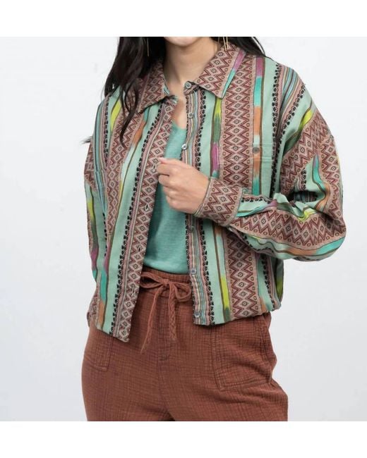 Ivy Jane Blue Blouson Relaxed Shacket