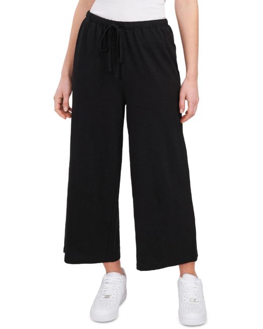 Riley & Rae Patrice Cropped Knit Wide Leg Pants in Black | Lyst