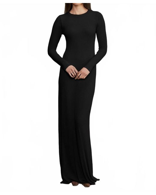 enza costa black dress Linen Bias Sheath Dress