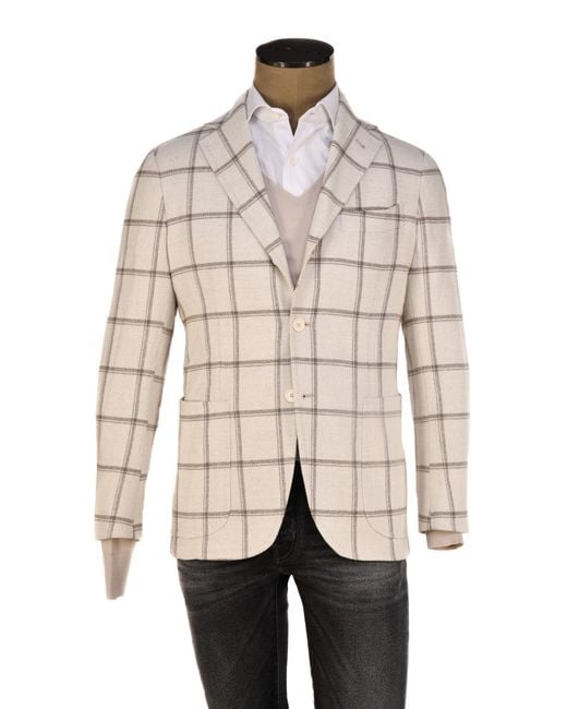 Sartorio Napoli Natural Windowpane Virgin-Wool Sport Jacket for men