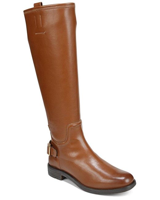 Franco Sarto Brown Merina Faux Leather Wide Calf Knee-high Boots