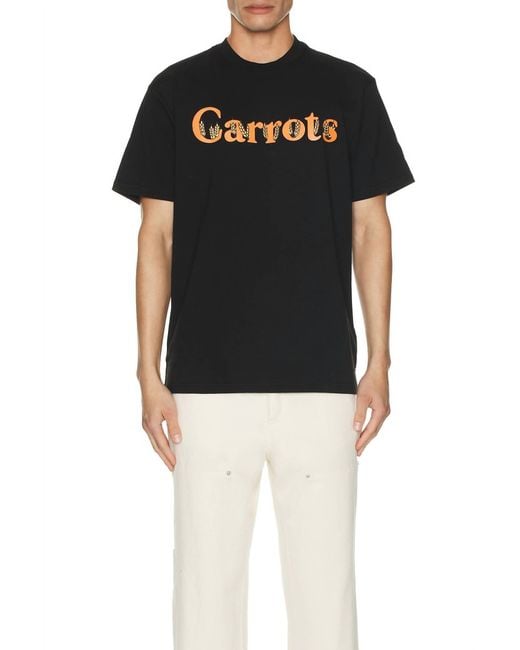 Carrots Black Wordmark Tee for men