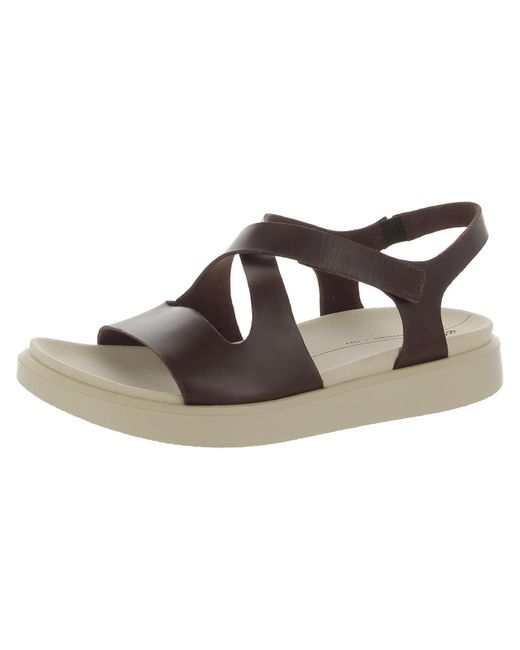 Ecco Brown Flowt Leather Open Toe Ankle Strap