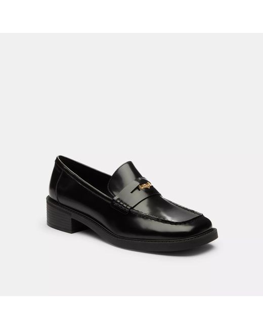 COACH Black Square Toe Loafer