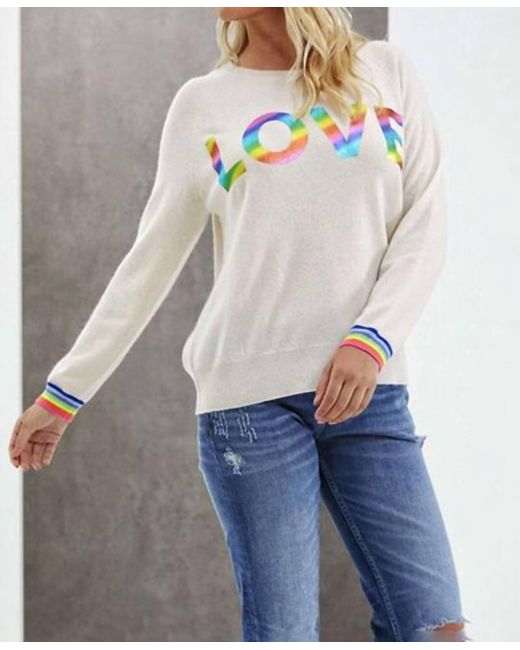 Brodie Cashmere Natural Love Foil Sweater