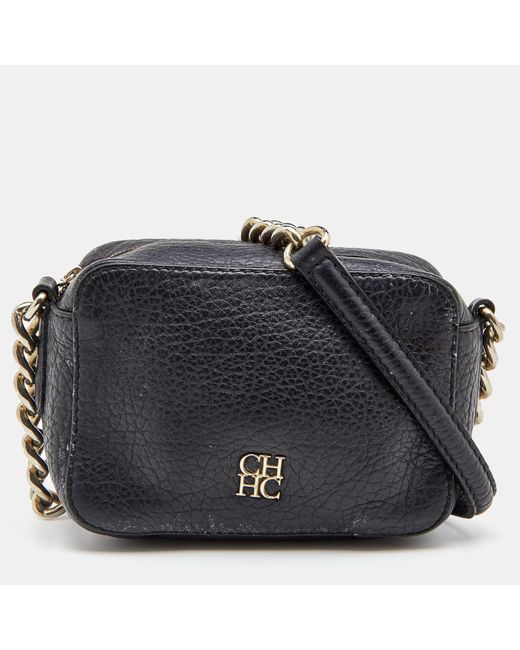 CH by Carolina Herrera Black Leather Crossbody Bag