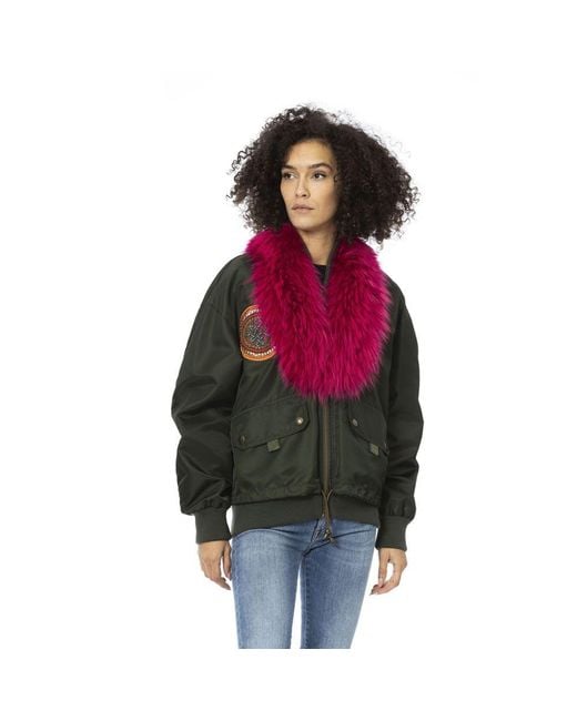 MR & MRS Red Polyamide Bomber Jacket