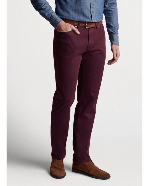 Peter Millar Purple Ultimate Sateen Five-pocket Pant for men