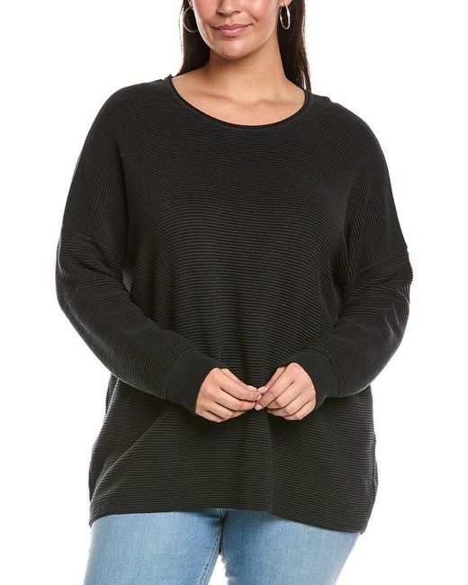 Eileen Fisher Black Plus Crewneck Tunic