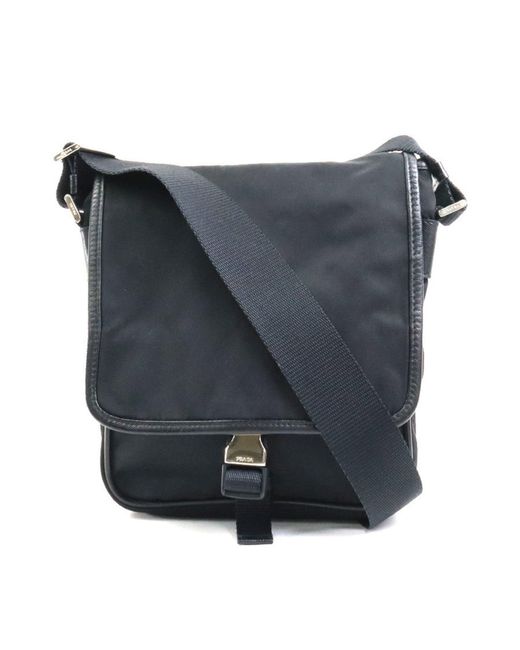 Prada Gray Tessuto Synthetic Shoulder Bag (pre-owned)