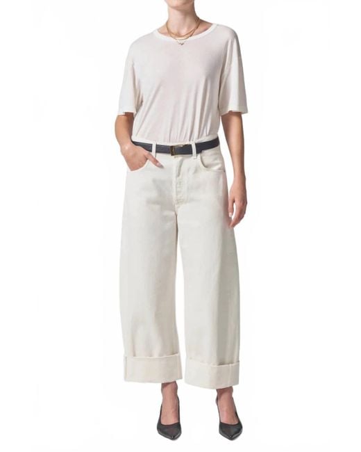 Citizens of Humanity White Ayla Baggy Jeans