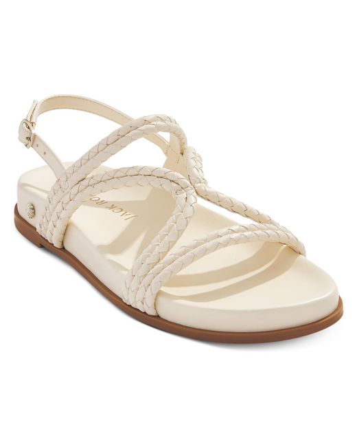 Jack Rogers Natural Cove Faux Leather Braided Slingback Sandals
