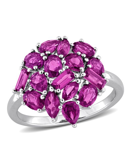 Mimi & Max Purple Multi-Shape Gemstone Cluster Ring Sterling