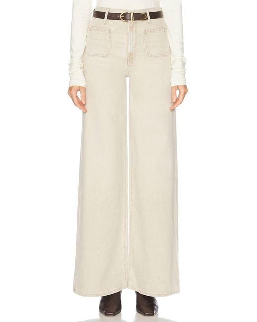 Mother White Patch Pocket Undercover Sneak Jeans