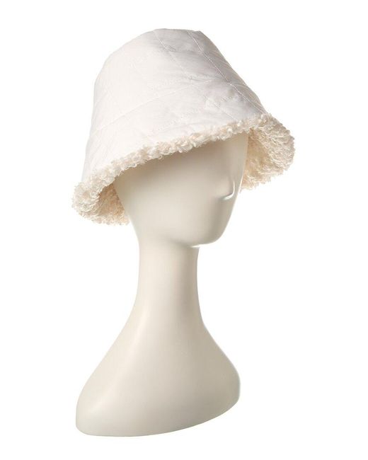 Adrienne Landau White Reversible Bucket Hat