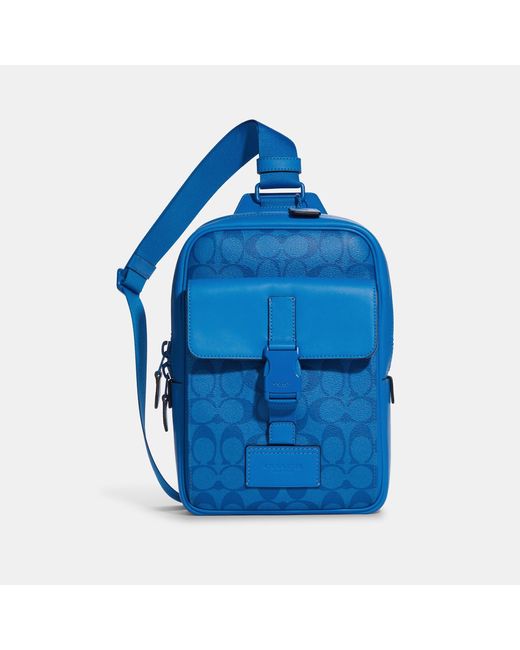 Coach blue sling discount bag