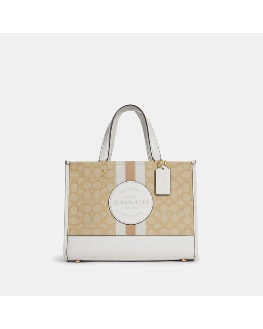 Coach Outlet Leather Dempsey Carryall In Signature Jacquard With Stripe ...
