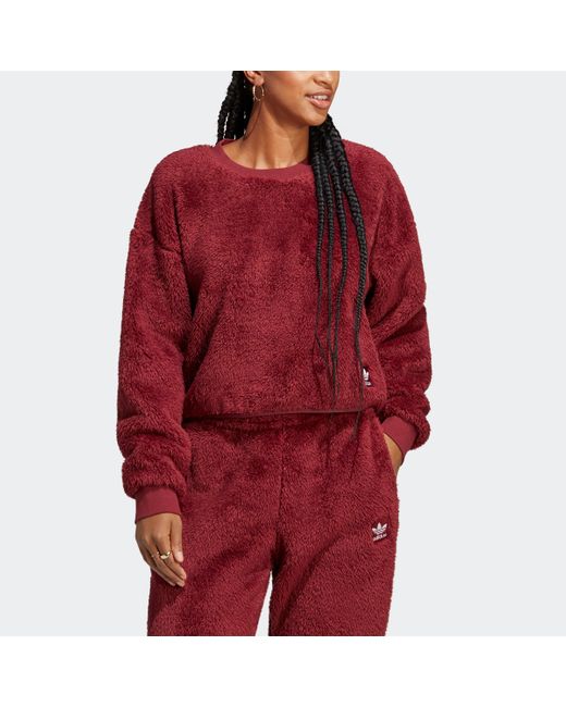 Adidas Red Essentials+ Fluffy Teddy Sweater