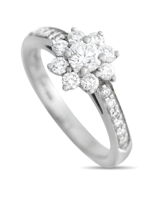 Tiffany & Co White Platinum 0.60 Ct Diamond Flower Ring