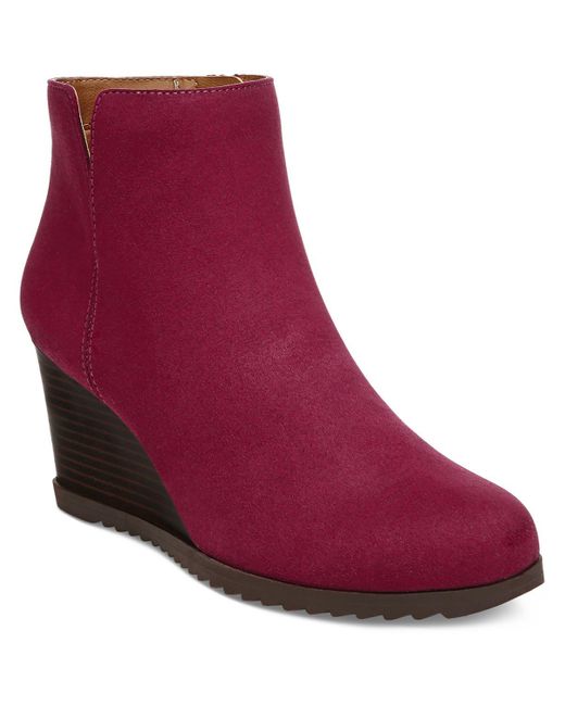 Style & Co. Purple Haidynn Faux Suede Cut Out Booties