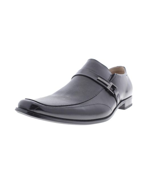 Stacy Adams Gray Beau Leather Buckle Slip On Shoes for men