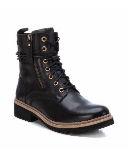 Xti Black Carmela Leather Booties