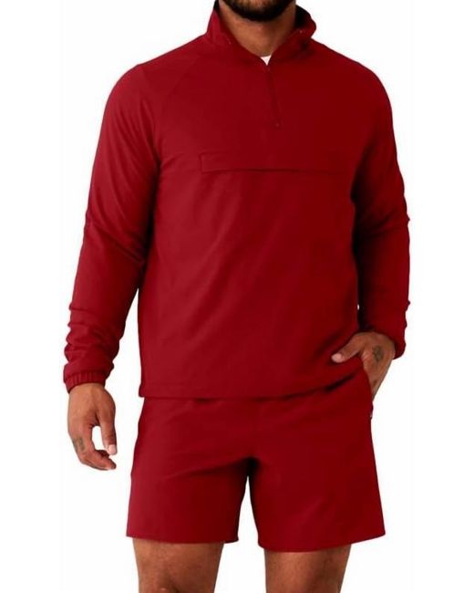 Alo Yoga Red Men 1/4 Zip Ripstop Jacket for men