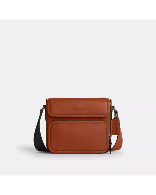 COACH Brown Sullivan Flap Crossbody Bag