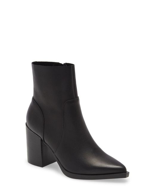 Steve Madden Black Calabria Boots Leather Ankle Bootie Zpo3399